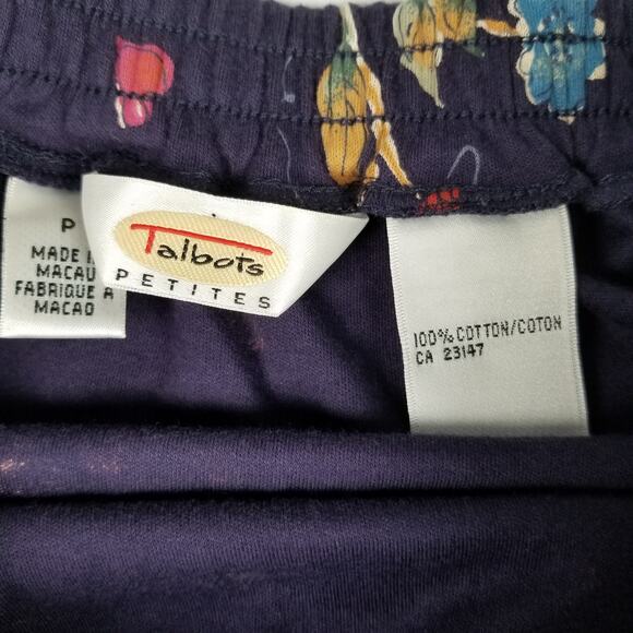 Talbots Petites Blue Orange Yellow Floral Elastic Waist Maxi Skirt Size PS - Picture 4 of 4